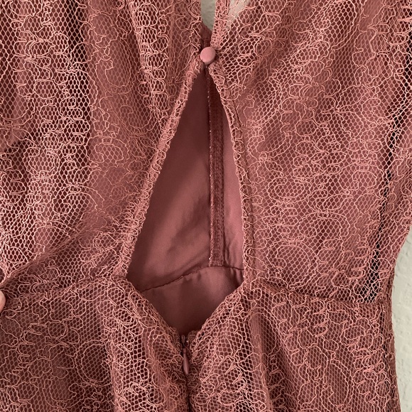 4SI3NNA Dusty Rose Lace Dress Long Sleeve, XS - Picture 8 of 8